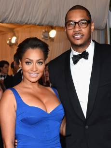 La La Anthony and Carmelo Anthony attend the ‘Schiaparelli And Prada: Impossible Conversations’ Costume Institute Gala at the Metropolitan Museum of Art in New York City on May 7, 2012