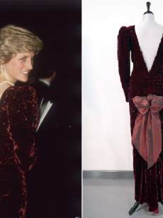 Princess Diana in velvet dress