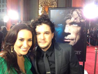 AccessHollywood.com’s Laura Saltman with Kit Harington (Jon Snow) at the ‘Game of Thrones’ Season 3 premiere, TCL Chinese Theatre, Hollywood, March 18, 2013