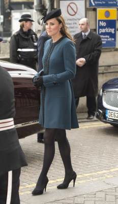 Catherine, Duchess of Cambridge arrives for an official visit to Baker Street Underground Station on March 20, 2013 in London, England