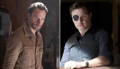 Andrew Lincoln as Rick Grimes, David Morrissey as The Governor in ‘The Walking Dead’