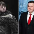 John Bradley as Samwell Tarly in ‘Game of Thrones’ (left) and at the Seattle ‘Game of Thrones’ event (right)