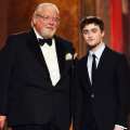 Richard Griffiths (L) and Daniel Radcliffe present the Tony for Best Play onstage during the 62nd Annual Tony Awards held at Radio City Music Hall on June 15, 2008 in New York City