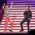 Taylor Swift and Pat Monahan perform onstage at the Prudential Center on March 29, 2013 in Newark, New Jersey