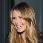 Elle Macpherson spotted wearing a diamond ring at a private dinner for Barry the Dog fitness trainer ahead of his husky expedition across the Arctic at 3 Cromwell Road in London on March 26, 2013