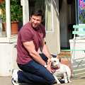 Hugh Jackman is seen (looking adorable with his dog) in the West Village on April 10, 2013 in New York City