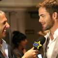Access’ Scott ‘Movie’ Mantz talks with ‘Star Trek Into Darkness’ star Chris Pine at the CinemaCon 2013 Off and Running: Gala Opening Night Presentation by Paramount Pictures at Caesars Palace on April 15, 2013 in Las Vegas