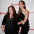Melissa McCarthy and Sandra Bullock arrive at the 20th Century Fox Cinemacon Press Conference at Caesars Palace during CinemaCon 2013 on April 18, 2013 in Las Vegas