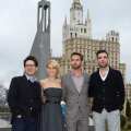 J.J. Abrams, Alice Eve, Chris Pine, Zachary Quinto attend a photo call of the ‘Star Trek Into Darkness’ Photocall at the Planetarium, Moscow, on April 25, 2013