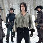 Santiago Cabrera (Aramis), Tom Burke (Athos), Luke Pasqualino (D’Artagnan) and Howard Charles (Porthos) in BBC America’s 2014-series ‘The Musketeers’