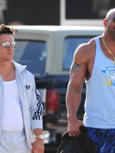 Mark Wahlberg and Dwayne ‘The Rock’ Johnson are sighted on the set of ‘Pain And Gain’ on April 4, 2012 in Miami
