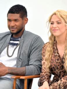 Usher and Shakira attend the NBC Universal Summer 2013 Press Day at Langham Hotel on April 22, 2013 in Pasadena, Calif.