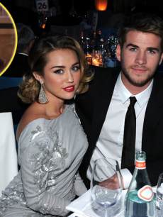 Miley Cyrus & Liam Hemsworth, inset: Billy Ray Cyrus