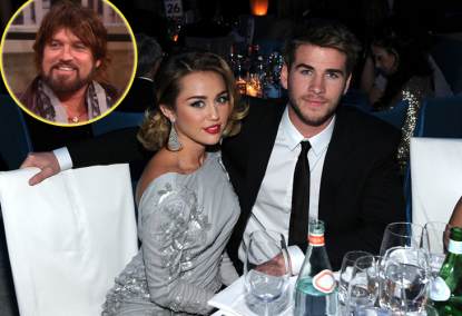 Miley Cyrus & Liam Hemsworth, inset: Billy Ray Cyrus