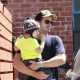 Orlando Bloom is spotted with son Flynn in Los Angeles on April 11, 2013 