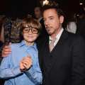 Ty Simpkins and Robert Downey Jr. attend Marvel’s ‘Iron Man 3’ premiere after party at Hard Rock Cafe on April 24, 2013 in Hollywood, Calif.