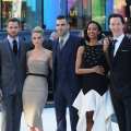 Chris Pine, Alice Eve, Zachary Quinto, Zoe Saldana and Benedict Cumberbatch attend the UK Premiere of ‘Star Trek Into Darkness’ at The Empire Cinema on May 2, 2013 in London, England