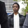Lauryn Hill is seen leaving court after the judge postpones her sentencing and gave her two weeks to pay back taxes April 22, 2013 in Newark, New Jersey