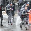 Noel Fisher (L), Pete Ploszek, (R) Jeremy Howard are seen on the set of ‘Teenage Mutant Ninja Turtles’ on May 9, 2013 in New York City