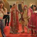 Hannah Simone and Satya Bhabha on the Season 2 season finale episode of ‘New Girl’/ inset: Taylor Swift