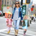 Sarah Jessica Parker is seen with daughters Tabitha and Marion in the West Village on April 30, 2013 in New York City
