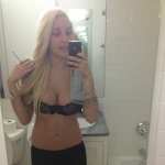 Amanda Bynes shows off her body in just a bra on April 30, 2013 