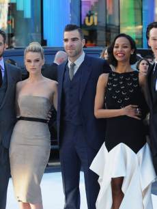 Chris Pine, Alice Eve, Zachary Quinto, Zoe Saldana and Benedict Cumberbatch attend the UK Premiere of ‘Star Trek Into Darkness’ at The Empire Cinema on May 2, 2013 in London, England