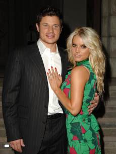 Nick Lachey and Jessica Simpson at the Home of Eva and Michael Chow in Beverly Hills, California in 2005
