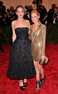 ‘Hunger Games’ co-stars Jennifer Lawrence and Elizabeth Banks attend the Costume Institute Gala for the ‘PUNK: Chaos to Couture’ exhibition at the Metropolitan Museum of Art on May 6, 2013