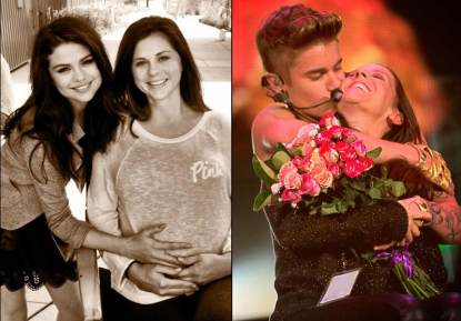 Selena Gomez with mom Mandy Teefey/Justin Bieber with mom Pattie Mallette