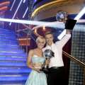 Kellie Pickler and Derek Hough celebrate winning Season 16 of ‘Dancing with the Stars’ on May 21, 2013