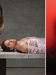 Jennifer Carpenter and Michael C. Hall from Season 8 of Showtime’s ‘Dexter’ (left); HBO’s ‘True Blood’ Season 6 key-art (right)