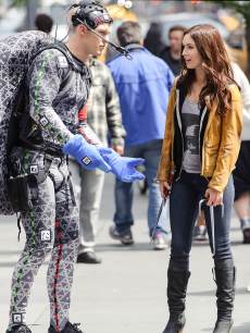 Megan Fox and Alan Ritchson as Ninja Turtle Raphael are seen filming on location for ‘Teenage Mutant Ninja Turtles’ on May 20, 2013 in New York City