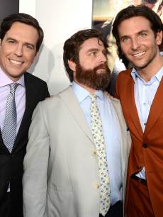 Ed Helms, Zach Galifianakis, and Bradley Cooper arrive at the premiere of Warner Bros. Pictures’ ‘Hangover Part 3’ on May 20, 2013 in Westwood, Calif.