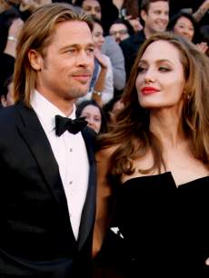 Brad Pitt and Angelina Jolie arrive at the 84th Annual Academy Awards on February 26, 2012 in Hollywood, Calif.