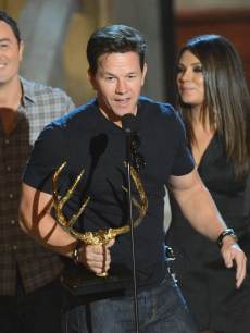 Seth MacFarlane, Mark Wahlberg and Mila Kunis speak onstage at Spike TV’s 6th Annual ‘Guys Choice’ Awards at Sony Studios on June 2, 2012