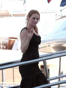 Uma Thurman arrives at the yacht Oasis during the 66th Annual Cannes Film Festival on May 24, 2013 in Cannes, France
