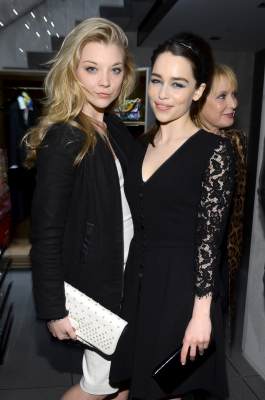 Natalie Dormer and Emilia Clarke attend Dolce & Gabbana, along with Giovanna Battaglia, celebrate the opening of the 5th Avenue Flagship Boutique, New York City, on May 4, 2013
