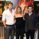 Liam Hemsworth, Jennifer Lawrence and Sam Claflin are seen at the photocall for ‘The Hunger Games: Catching Fire’ at The 66th Annual Cannes Film Festival at Majestic Hotel on May 18, 2013 in Cannes, France
