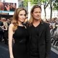 Angelina Jolie and Brad Pitt attend the world premiere of ‘World War Z’ on June 2, 2013 in London
