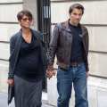 Halle Berry shows off her growing baby bump while out with Olivier Martinez on June 11, 2013 in Paris