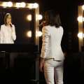 Michelle Chamuel performs into a video mirror on ‘The Voice,’ June 17, 2013