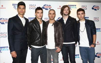  Siva Kaneswaren, Tom Parker, Max George, Jay McGuiness and Nathan Sykes of The Wanted pose in the Media Room at the Capital Summertime Ball at Wembley Arena on June 9, 2013 in London
