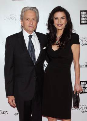 Michael Douglas and Catherine Zeta Jones attend the 40th Anniversary Chaplin Award Gala at Avery Fisher Hall at Lincoln Center for the Performing Arts on April 22, 2013 in New York City