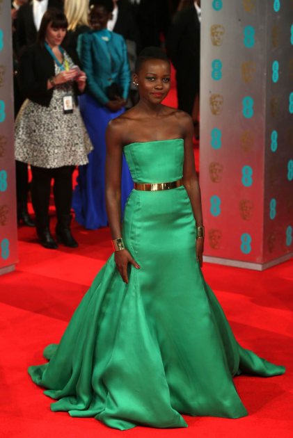 Lupita Nyong’o attends the EE British Academy Film Awards 2014 at The Royal Opera House on February 16, 2014 in London (Wireimage)