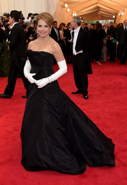 Katie Couric arrives to the ‘Charles James: Beyond Fashion’ Costume Institute Gala at the Metropolitan Museum of Art on May 5, 2014 in New York City (Getty)