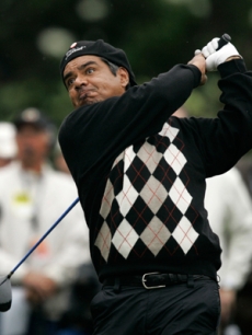 Funny man George Lopez tries to get a hole in one at the event!
