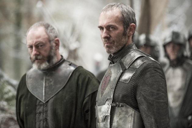 Liam Cunningham as Davos and Stephen Dillane as King Stannis Baratheon in 'Thrones' (Helen Sloan/HBO)