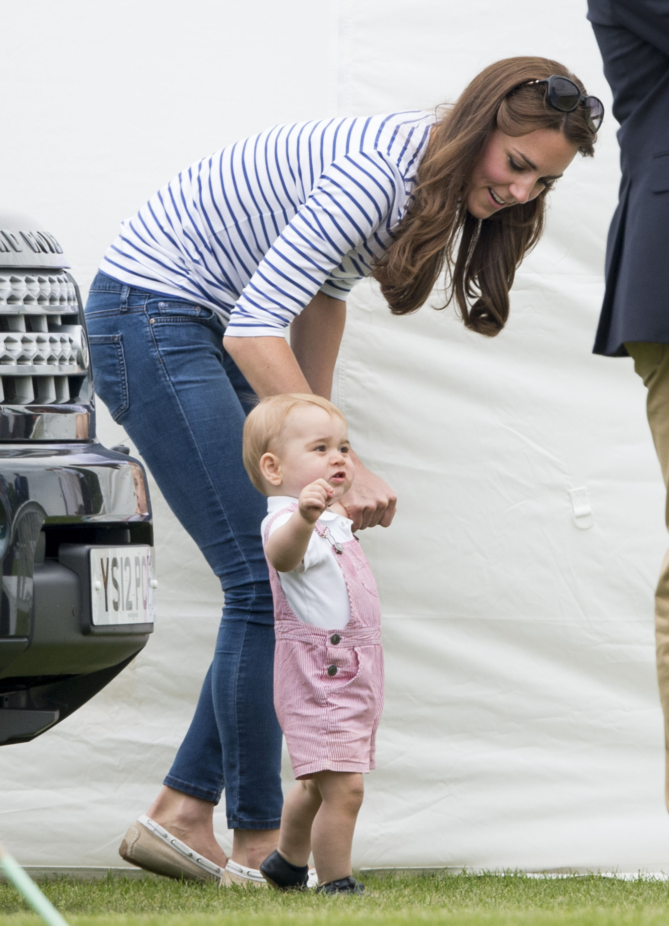 Duchess Catherine and Prince George at the Jerudong Park Trophy at Cirencester Park Polo Club on June 15, 2014 in Cirencester, England (Getty Images)