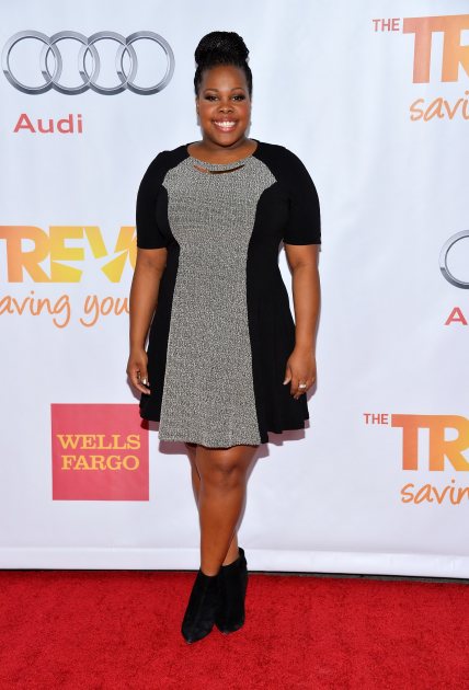 Amber Riley arrives at the TrevorLIVE Los Angeles Benefit celebrating The Trevor Project’s 15th anniversary at the Hollywood Palladium on December 8, 2013 in Hollywood (WireImage)